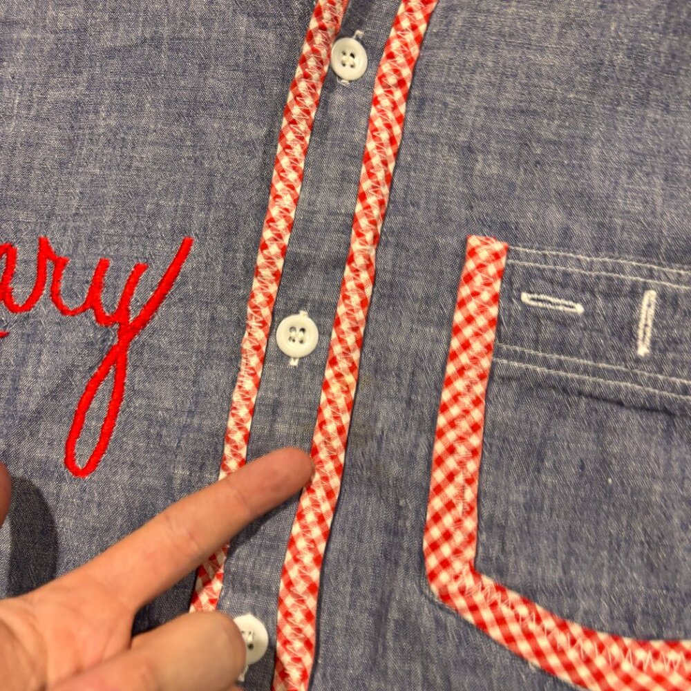 Vintage 70s Montgomery Ward Shirt Womens Medium Chain Stitched Mushrooms - Picture 7 of 15